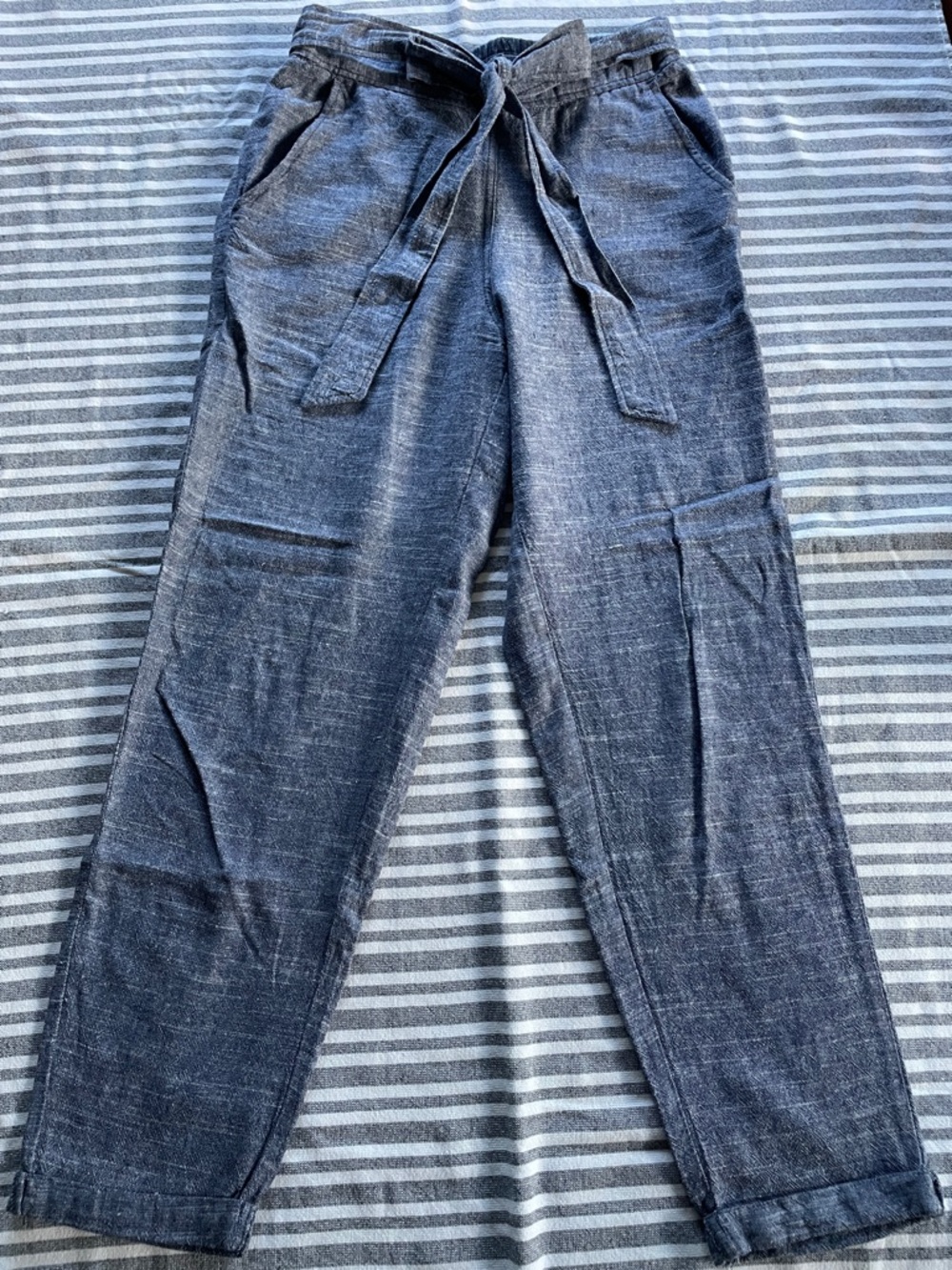 Max Studio Linen blend Casual  Pants - denim Blue